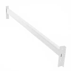 Larguero horizontal blanco para estantería profesional 200 kg/nivel, grosor de 0,6 mm