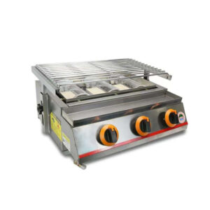 Parrilla de gas - KDM03, 3 quemadores, acero inoxidable