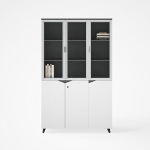 Armario de Oficina de 3 Puertas con Parte Superior de Cristal – Diseño Moderno y Calidad Premium Dimensiones 1200*400*2000