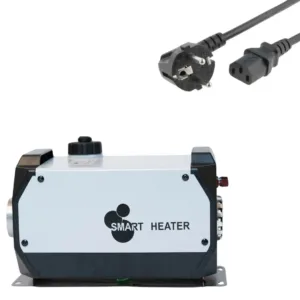 Calentador inteligente premium portátil Siroco cuadrado blanco 8 kW – 12V/24V + 220V, carcasa de aluminio y bujía Kyocera – Impuesto ecológico incluido