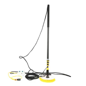 Cepillo sencillo para limpieza de paneles fotovoltaicos con cable de alimentación motor con cepillos y mango telescópico hasta 75 m