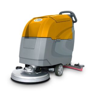Máquina industrial de limpieza de suelos asistida por motor