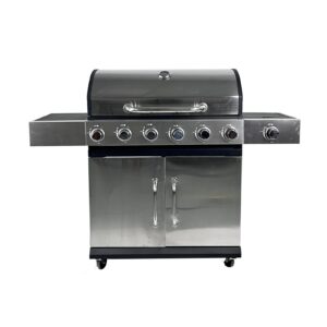 Parrilla - QL-10 6+1 zonas de cocción gas termómetro dimensiones totales 141X48X102 cm acero inoxidable