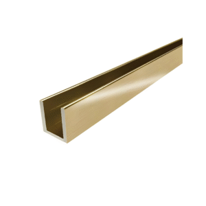 Perfil de marco de aluminio tipo U para vidrio - Dorado 6000*21*13*1.5
