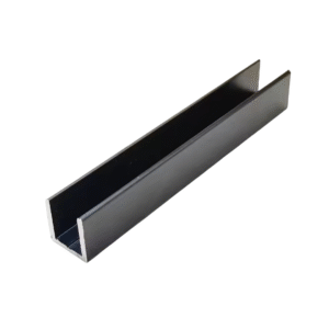 Perfil de marco de aluminio tipo U para vidrio - Negro 6000*27*17*1.5