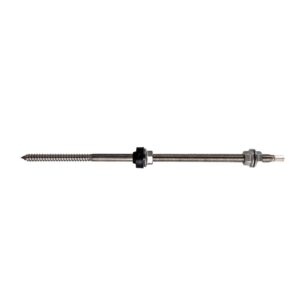 Tornillo de acero inoxidable M10 x 300 mm con cabeza hexagonal SW7 provisto de 3 tuercas INOX