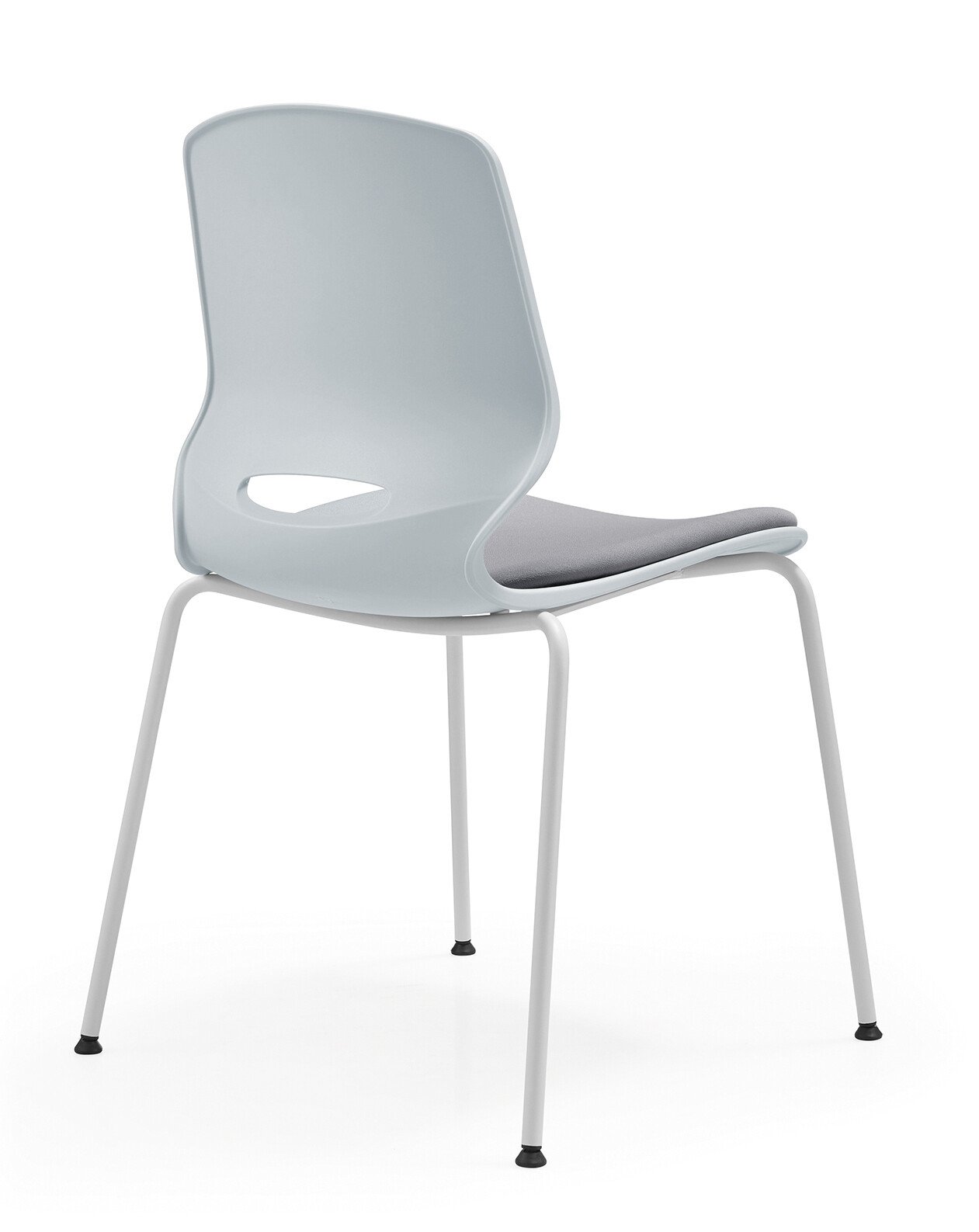 Silla de oficina ergonómica Seren, fija con patas metálicas, color gris 2