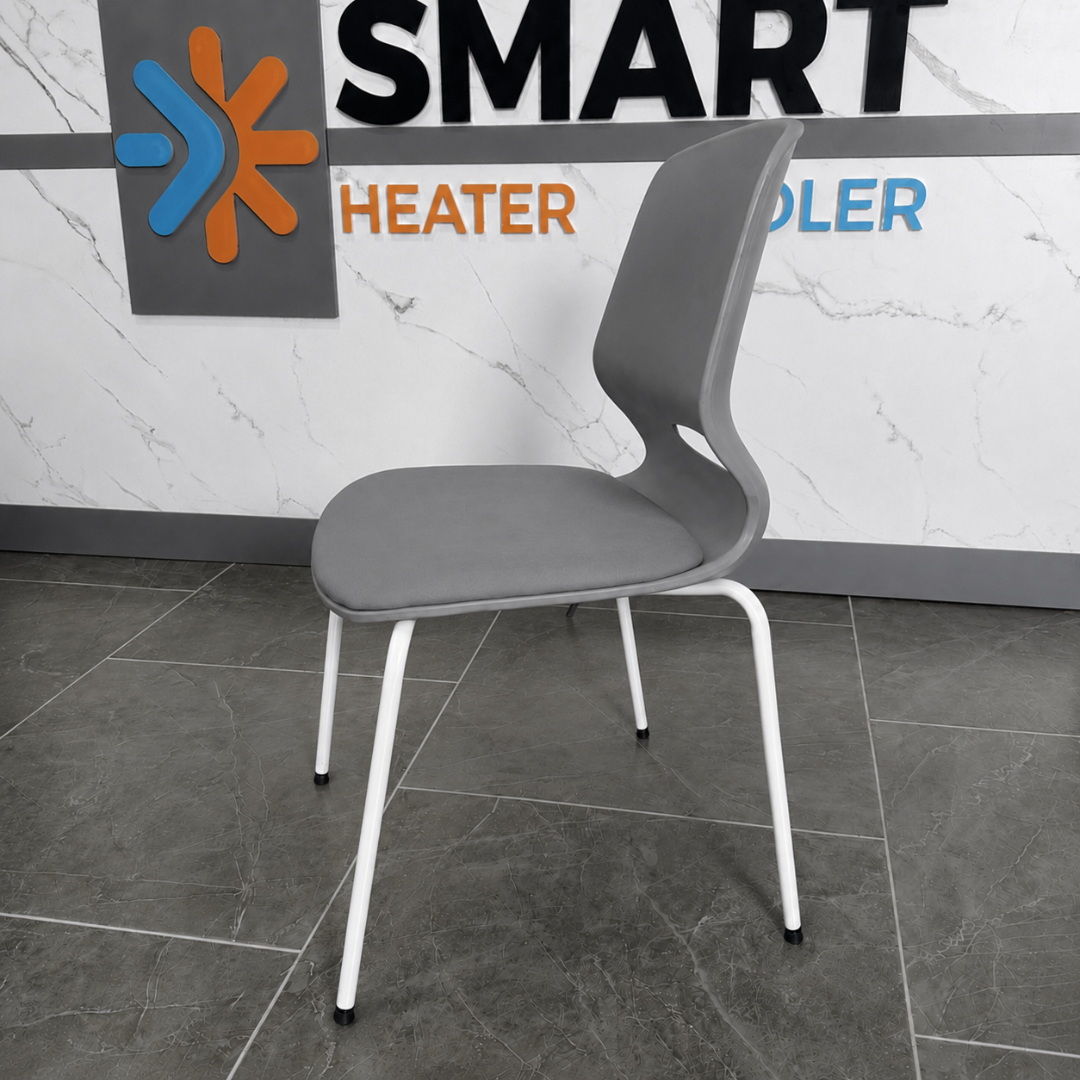 Silla de oficina ergonómica Seren, fija con patas metálicas, color gris 5