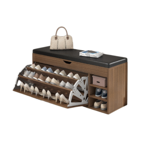 Armario zapatero con banco – Diseño moderno y elegante, 100x34x50 cm, color marrón, ideal para organización y confort