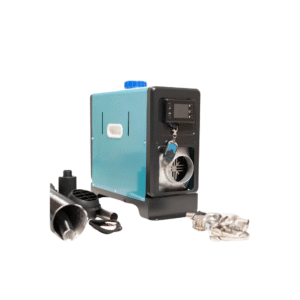 Calentador inteligente premium portátil Siroco verde 8 kW – 12V/24V + 220V, carcasa de aluminio y bujía Kyocera – Impuesto ecológico incluido
