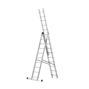 Escalera profesional de aluminio, 3 tramos 3 x 10 peldaños