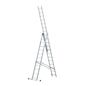 Escalera profesional de aluminio, 3 tramos 3 x 12 peldaños