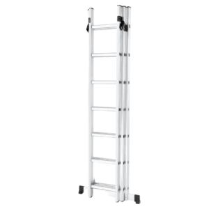 Escalera profesional de aluminio, 3 tramos 3 x 7 peldaños