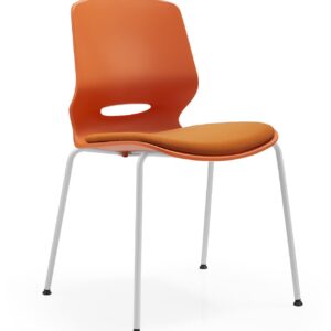 Silla de oficina ergonómica fija, con patas metálicas, diseño moderno y elegante, calidad premium, dimensiones: 400 × 440 × 835 mm