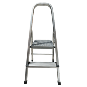 Escalera plegable de aluminio con 2 peldaños – Estructura metálica resistente y compacta