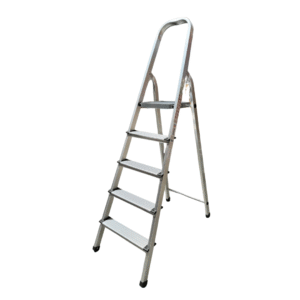 Escalera plegable de aluminio con 5 peldaños – Estructura metálica resistente y compacta
