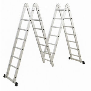 Escalera plegable multifuncional con bisagras grandes (4x6 peldaños)