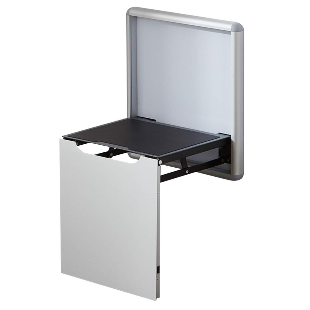 Silla plegable de pared para calzado – aleación de aluminio y acero, gris Silla plegable de pared para calzado – aleación de aluminio y acero, gris