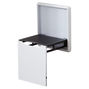 Silla plegable de pared para calzado – aleación de aluminio y acero – blanco