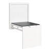 Silla plegable de pared para calzado – aleación de aluminio y acero – blanco