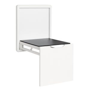 Silla plegable de pared para calzado – aleación de aluminio y acero – blanco