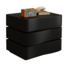 Mesita de noche inteligente con iluminación LED y 3 cajones - NEGRO