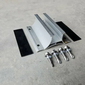 Abrazadera de aluminio para chapa ondulada 100 mm con EPDM + 4 tornillos autoperforantes