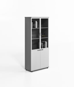 Armario de 2 puertas parte superior con puertas de cristal diseño moderno y elegante