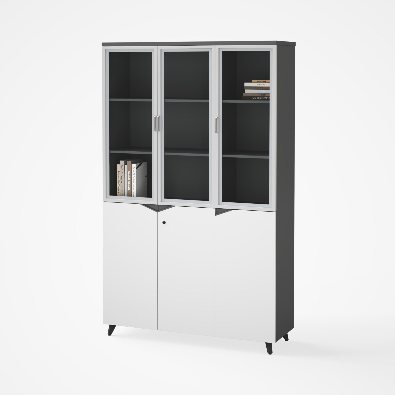 Armario de 3 puertas parte superior con puertas de cristal diseño moderno y elegante calidad premium 1 Armario de 3 puertas parte superior con puertas de cristal diseño moderno y elegante calidad premium