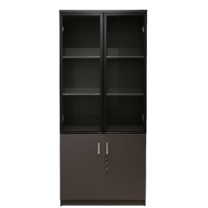 Armario de oficina dos puertas de aluminio y vidrio – W800D400H2000