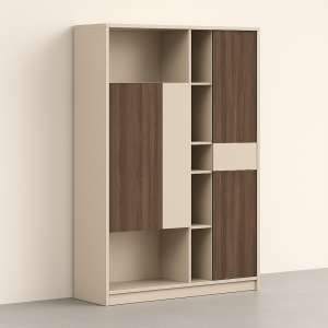 Armario elegante de cuatro puertas de tablero melaminado