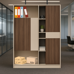 Armario elegante de cuatro puertas de tablero melaminado