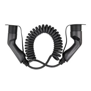 Cable de carga espiral de 5 metros para estacion Tipo 2 a Tipo 2 trifasico 32 A 22 KW