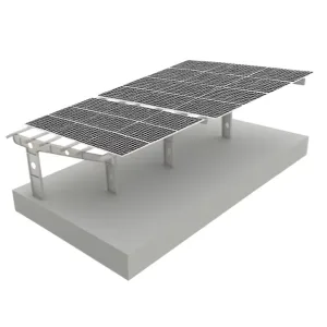 Cochera de acero galvanizado para 4 coches (El paquete no incluye paneles fotovoltaicos)