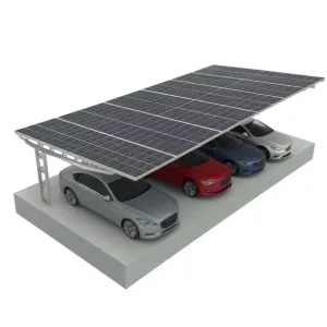 Cochera de acero galvanizado para 4 coches (El paquete no incluye paneles fotovoltaicos)