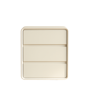 Cómoda blanca de MDF y cuero PU – con 3 cajones