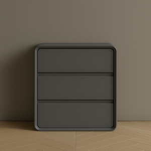 Cómoda de MDF y cuero PU – 3 cajones 55x40x61 cm - Gris oscuro