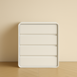 Cómoda de MDF y cuero PU – 4 cajones 55x40x81 cm - Blanco