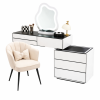 Conjunto AURORA & PEARL – tocador con espejo LED y silla cómoda