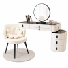 Conjunto BELLA & ROSALIE – tocador con espejo LED y silla cómoda