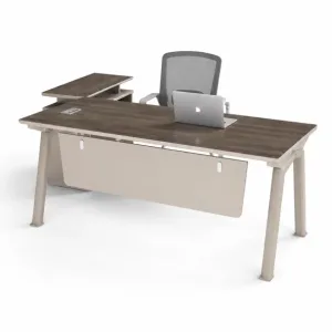 Conjunto Evo Space & LineaPro - Escritorio con armario lateral móvil y silla de oficina ergonómica con respaldo de malla