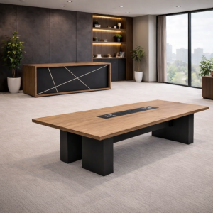 Conjunto de Escritorio Directorial 1800900750 mm con armario lateral móvil y Mesa de Conferencia