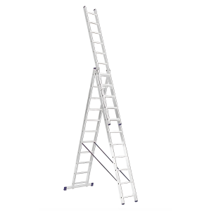 Escalera profesional de aluminio 3 tramos 3 x 11 peldaños