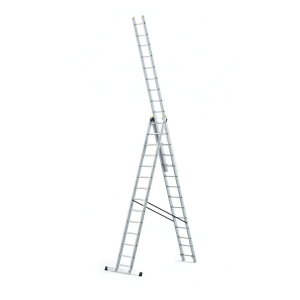 Escalera profesional de aluminio 3 tramos 3 x 14 peldaños