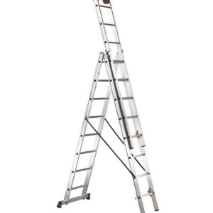 Escalera profesional de aluminio 3 tramos 3 x 8 peldaños