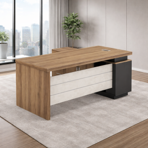 Escritorio Ejecutivo SMART HEATER – Tablero de melamina de 50 mm y armario lateral