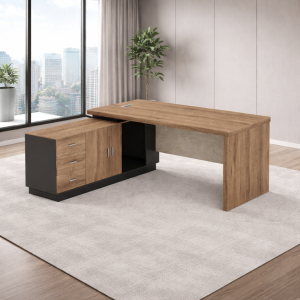 Escritorio Ejecutivo SMART HEATER – Tablero de melamina de 50 mm y armario lateral
