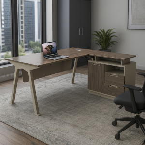Escritorio con armario auxiliar móvil diseño moderno y elegante calidad premium