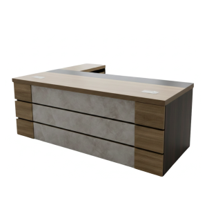 Escritorio ejecutivo SMART HEATER con cajonera lateral móvil estructura de melamina gris