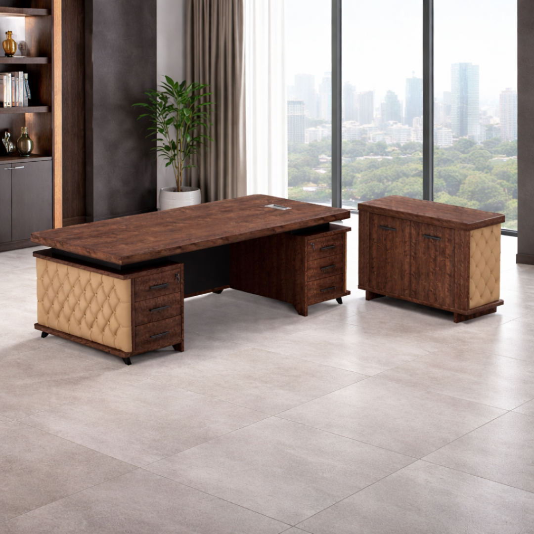 Escritorio ejecutivo con cajones y armario lateral móvil 3 Escritorio ejecutivo con cajones y armario lateral móvil